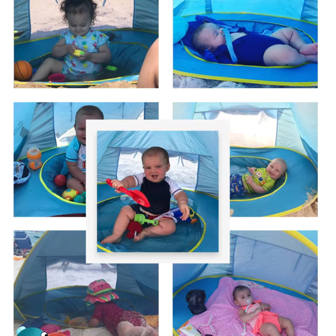 Tenda Infantil Com Piscina e Proteção Solar