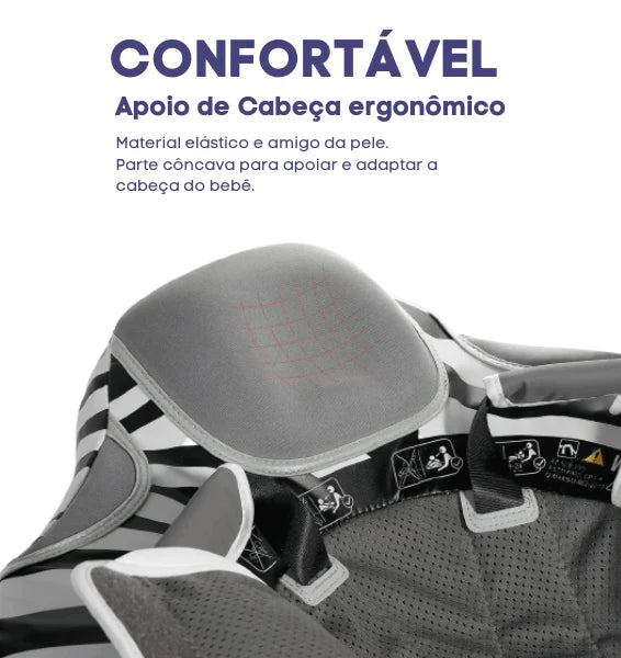 Boia Mambobaby Zebra Deluxe Com Cobertura e Proteção Solar