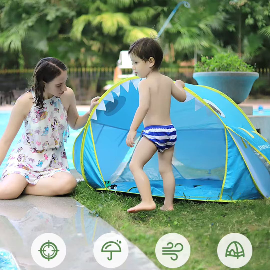 Tenda Infantil Com Piscina e Proteção Solar