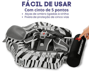 Boia Mambobaby Zebra Deluxe Com Cobertura e Proteção Solar