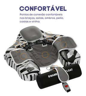 Boia Mambobaby Zebra Deluxe Com Cobertura e Proteção Solar